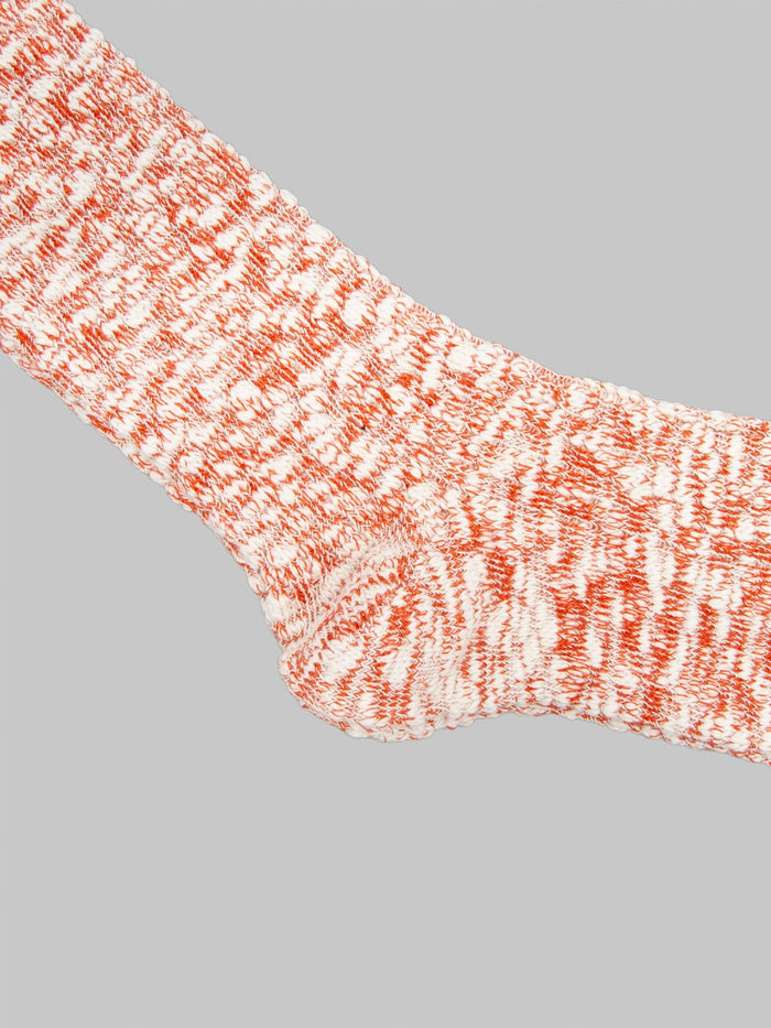 Anonymous Ism Light Weight Slub Crew Socks Teracotta heel