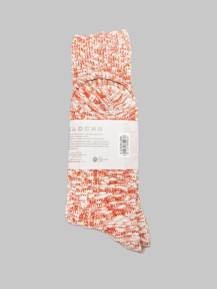 Anonymous Ism Light Weight Slub Crew Socks Teracotta back