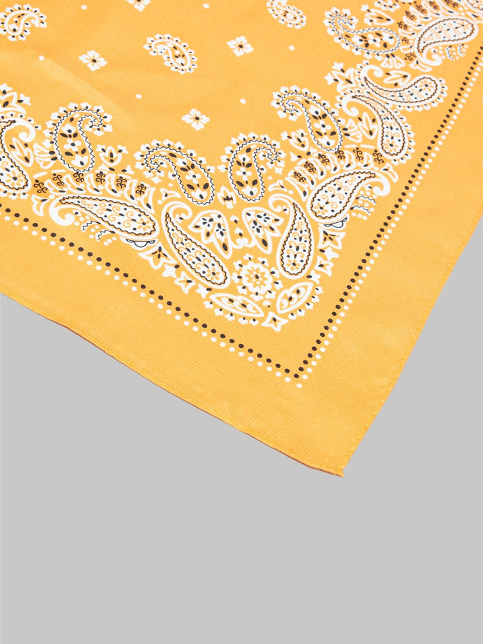 anonymous ism paisley and dots silk bandana yellow details