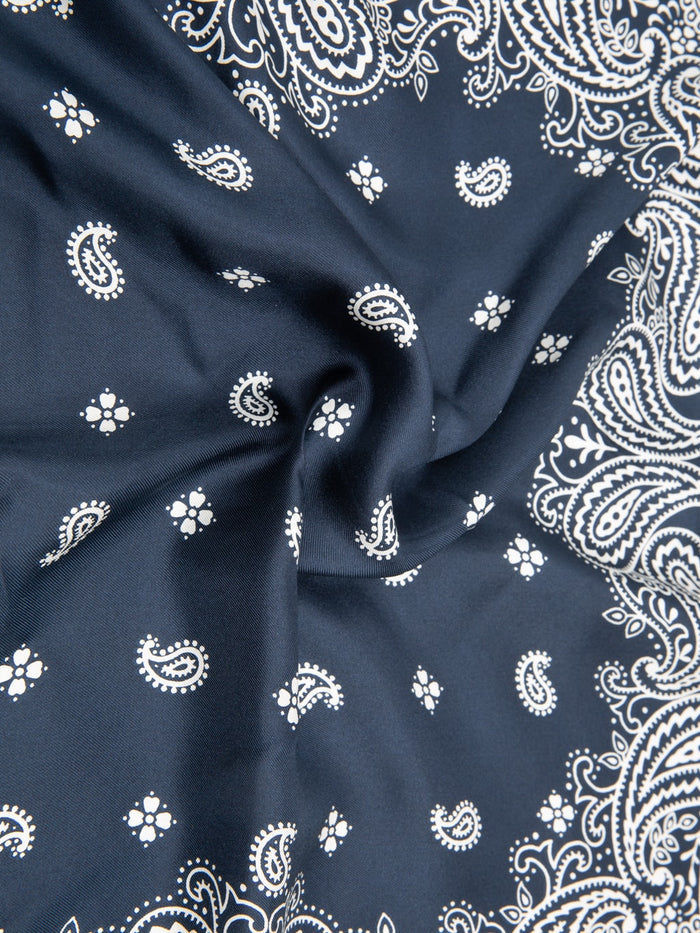 anonymous ism paisley and dots silk bandana navy texture