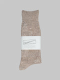 Anonymous Ism Sashiko Linen Crew Socks Beige japanese made