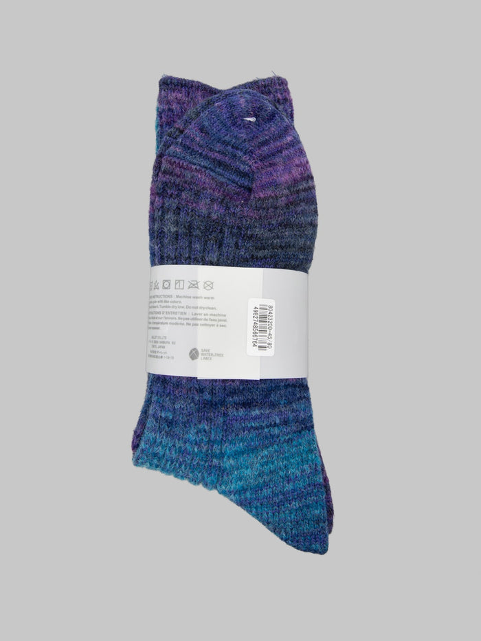 Anonymous Ism Splash Pattern Crew Socks Indigo back