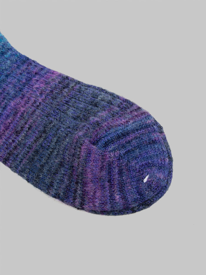 Anonymous Ism Splash Pattern Crew Socks Indigo toe