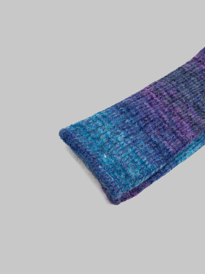 Anonymous Ism Splash Pattern Crew Socks Indigo hem