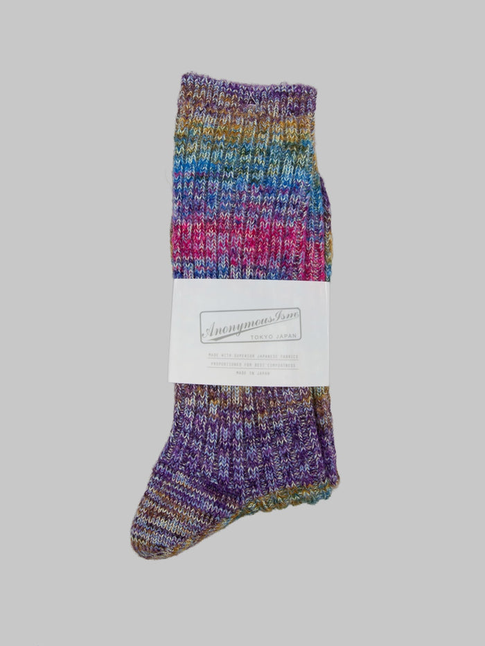 Anonymous Ism Splash Pattern Crew Socks Multicolour front
