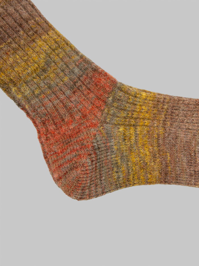Anonymous Ism Splash Pattern Crew Socks Mustard - Redcast Heritage Co.