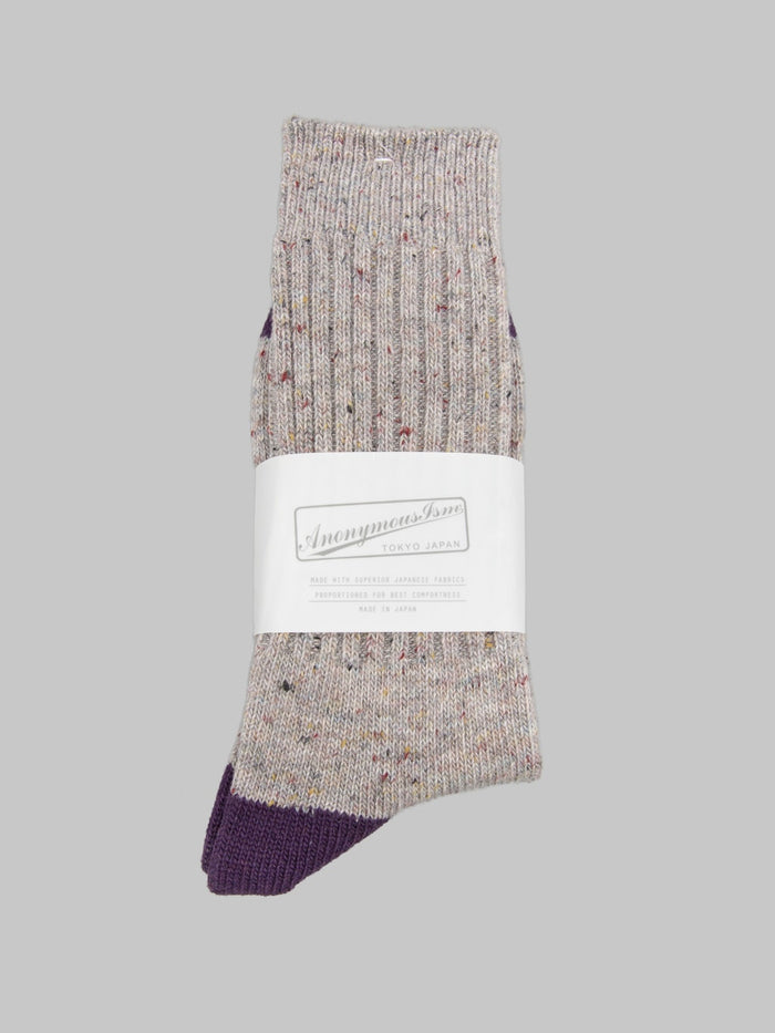 Anonymous Ism Tweed Nep Crew Socks Grey front