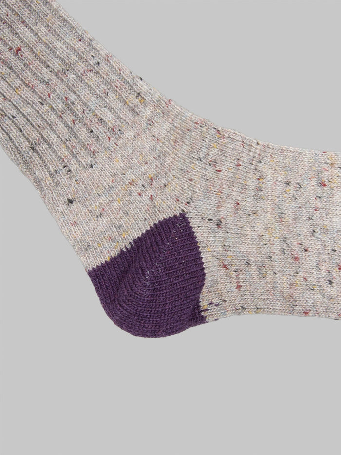 Anonymous Ism Tweed Nep Crew Socks Grey heel