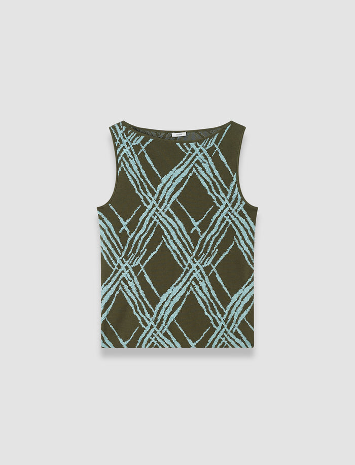 Aouda Check Cotton Silk Knit Top