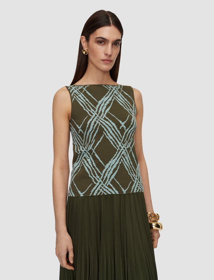 Multicolour Rahma Check Cotton Silk Knit Vest - Joseph
