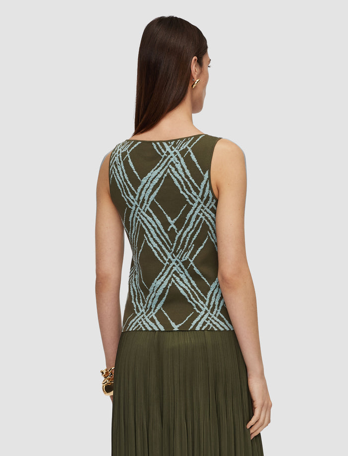 Multicolour Rahma Check Cotton Silk Knit Vest - Joseph