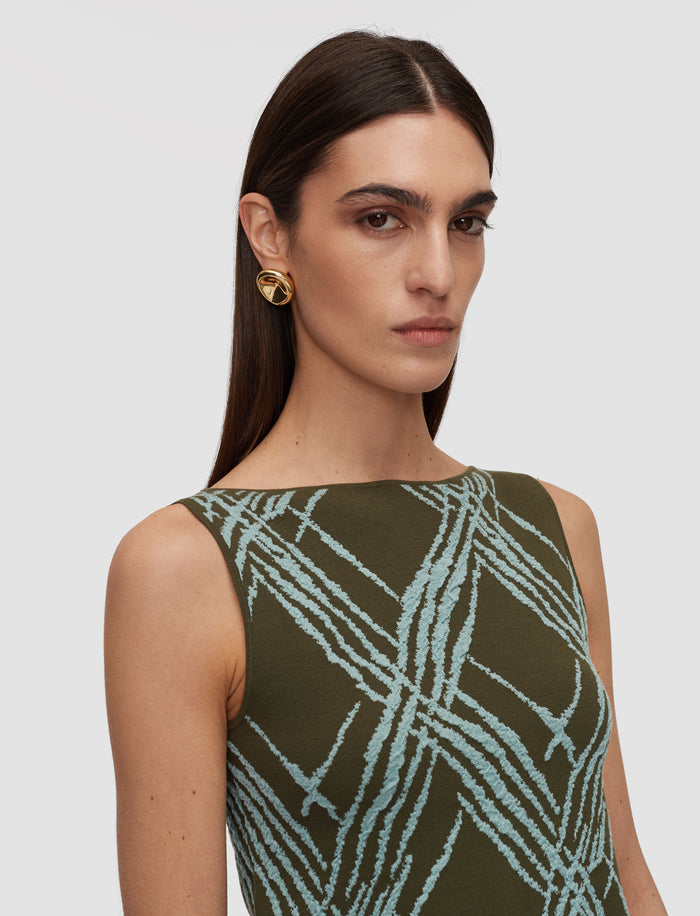 Multicolour Rahma Check Cotton Silk Knit Vest - Joseph