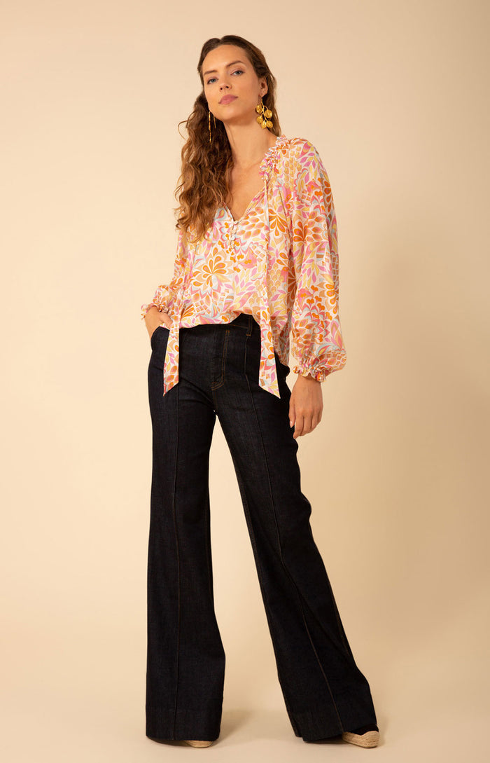 Ariel Voile Top, color_ivory