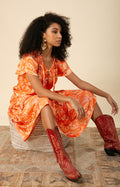 Ariyah Drop Waist Midi Dress, color_orange