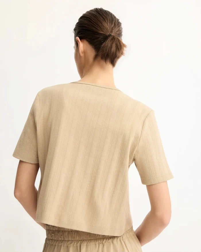 Arlo Mott - Marion Short Sleeve Cardigan in Khaki - Kalifornia Jean Bar