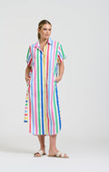 Shirty Ashley Shirt Dress | Fiesta Stripe