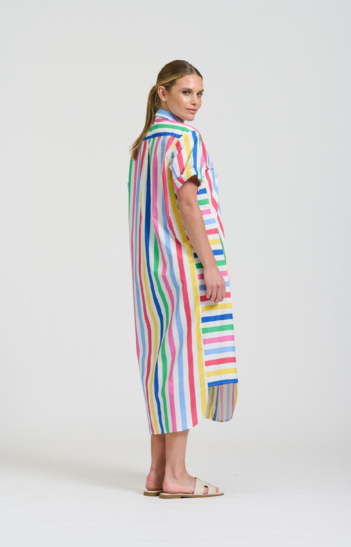 Shirty Ashley Shirt Dress | Fiesta Stripe