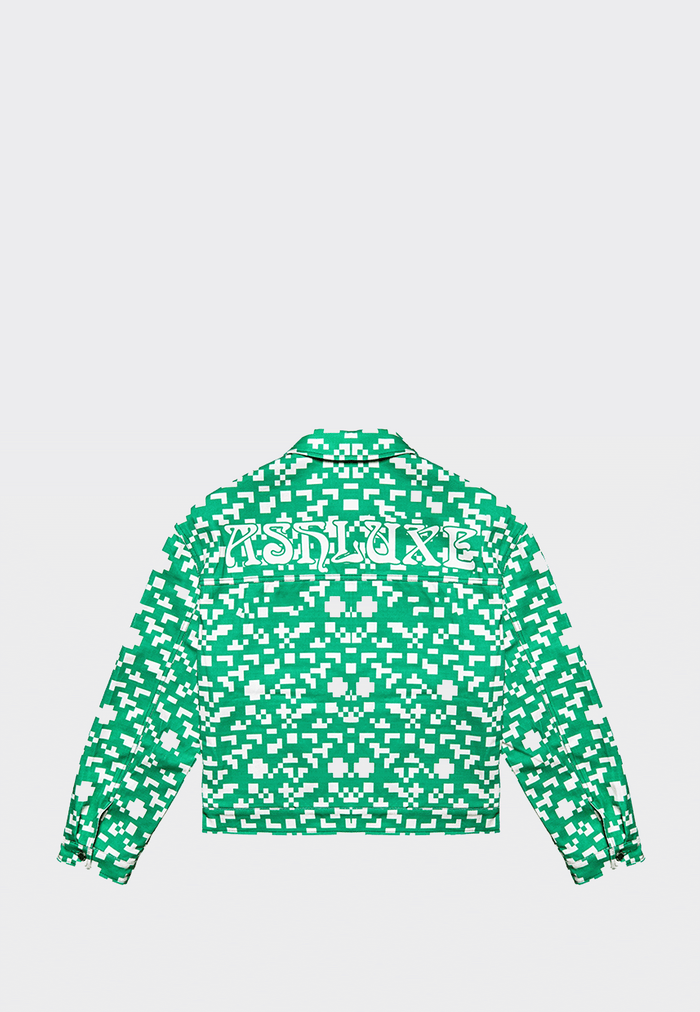 Ashluxe Pixel Denim Jacket Green