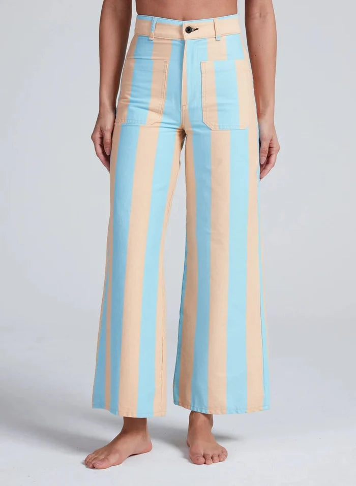 Askk NY - Cropped Sailor Pant in Palm Stripe - Kalifornia Jean Bar