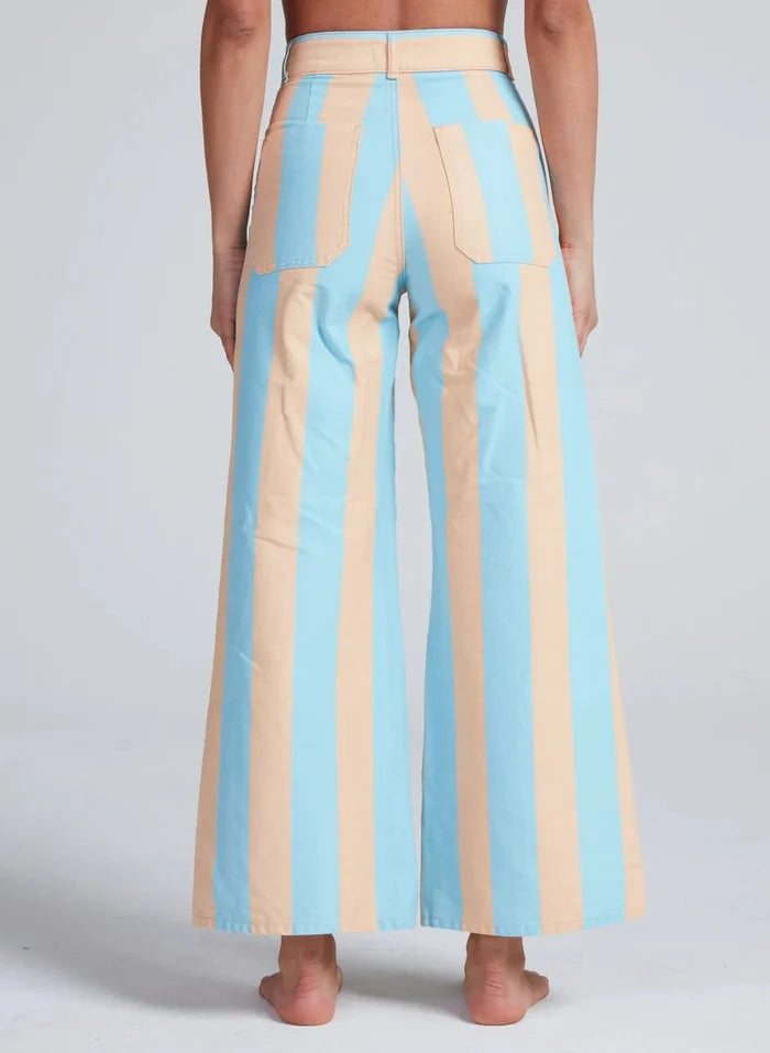 Askk NY - Cropped Sailor Pant in Palm Stripe - Kalifornia Jean Bar