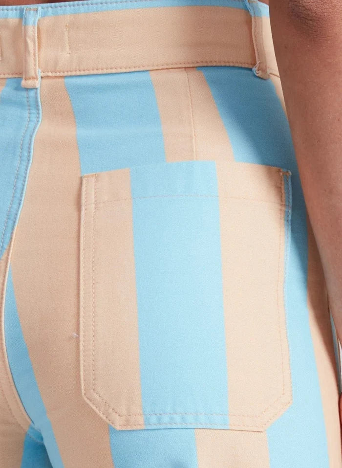 Askk NY - Cropped Sailor Pant in Palm Stripe - Kalifornia Jean Bar