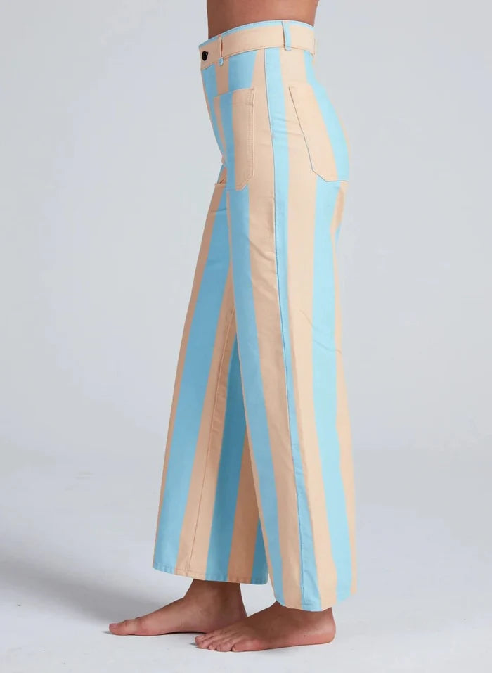 Askk NY - Cropped Sailor Pant in Palm Stripe - Kalifornia Jean Bar