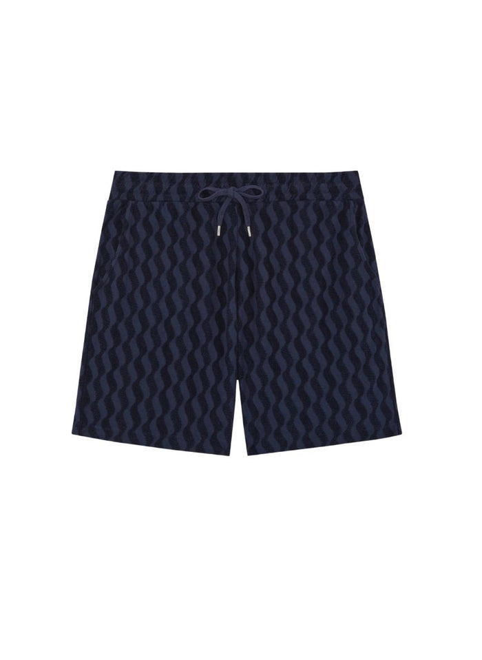 Shorts Frescobol Carioca Augusto Listra Terry Shorts Midnight Blue Apoella
