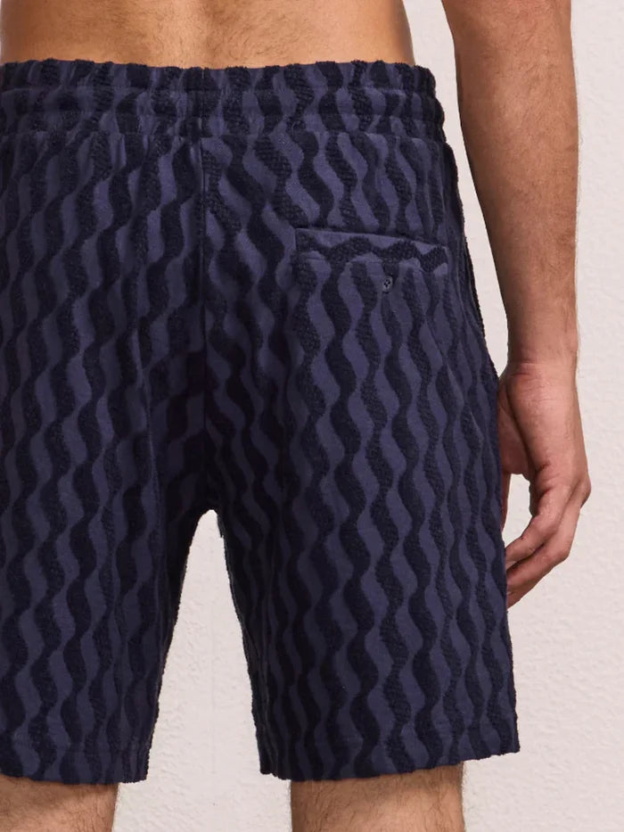 Shorts Frescobol Carioca Augusto Listra Terry Shorts Midnight Blue Apoella