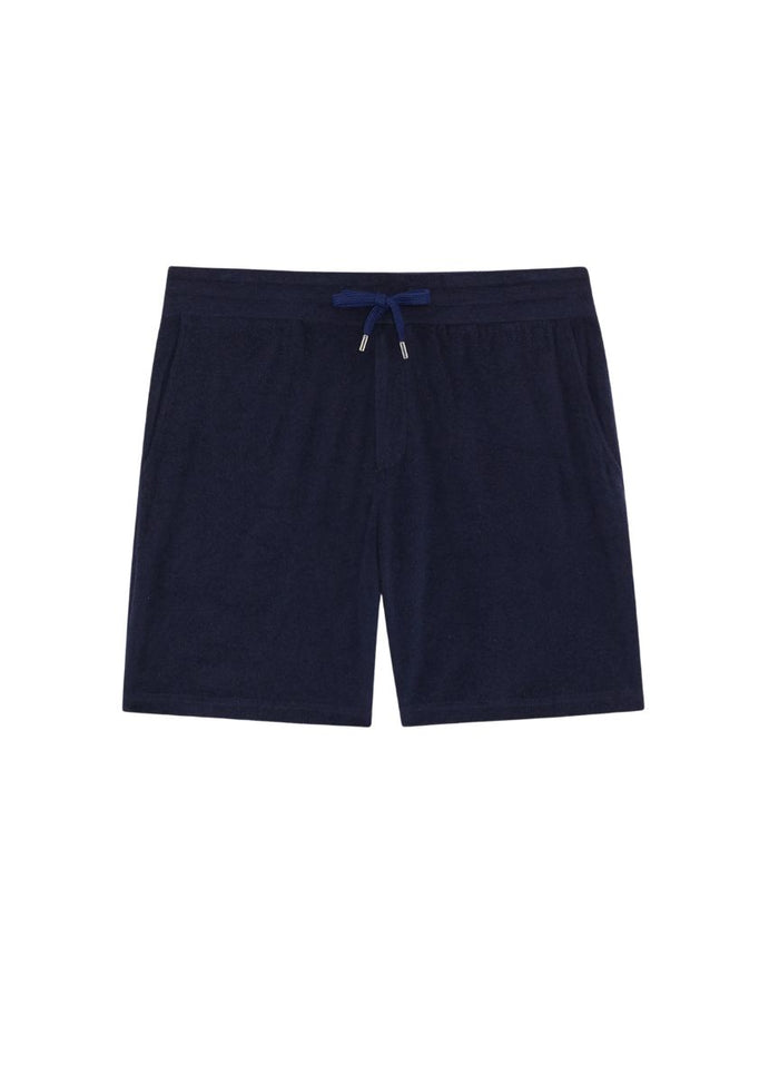 Shorts Frescobol Carioca Augusto Terry Cotton Shorts Navy Blue Apoella