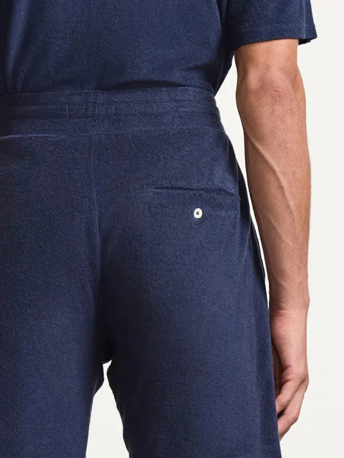 Shorts Frescobol Carioca Augusto Terry Cotton Shorts Navy Blue Apoella