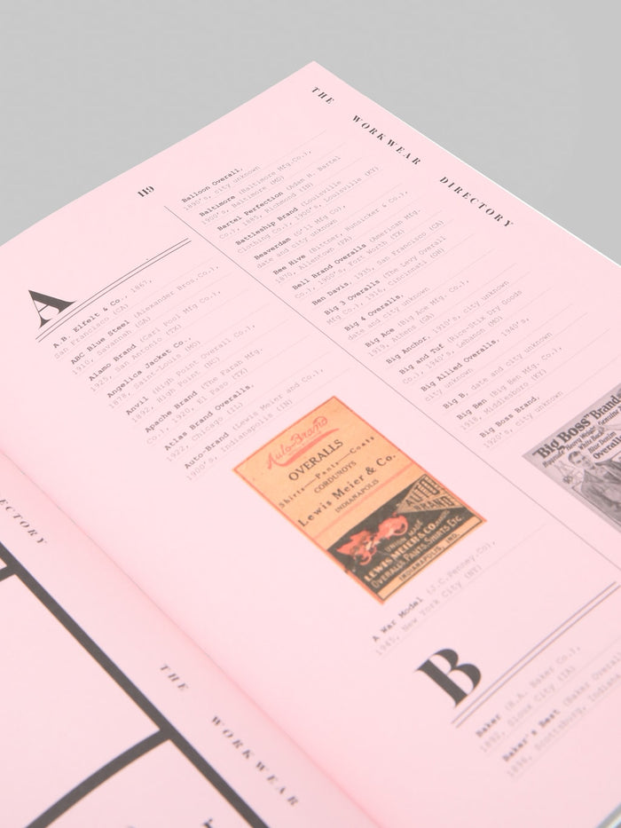 Avant Magazine Issue 1 An Anthology Of American Workwear content index