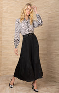 Ayleen Charmeuse Skirt, color-Black
