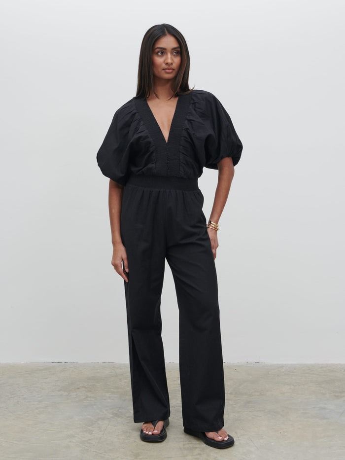 Sachi Is 5’7” & Wears Size UK 8|Bailey Cut Out Jumpsuit - Black