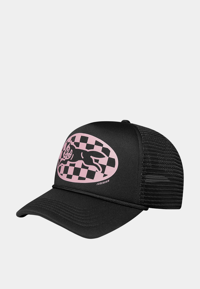 Bbc Checker Running Dog Trucker Cap Black