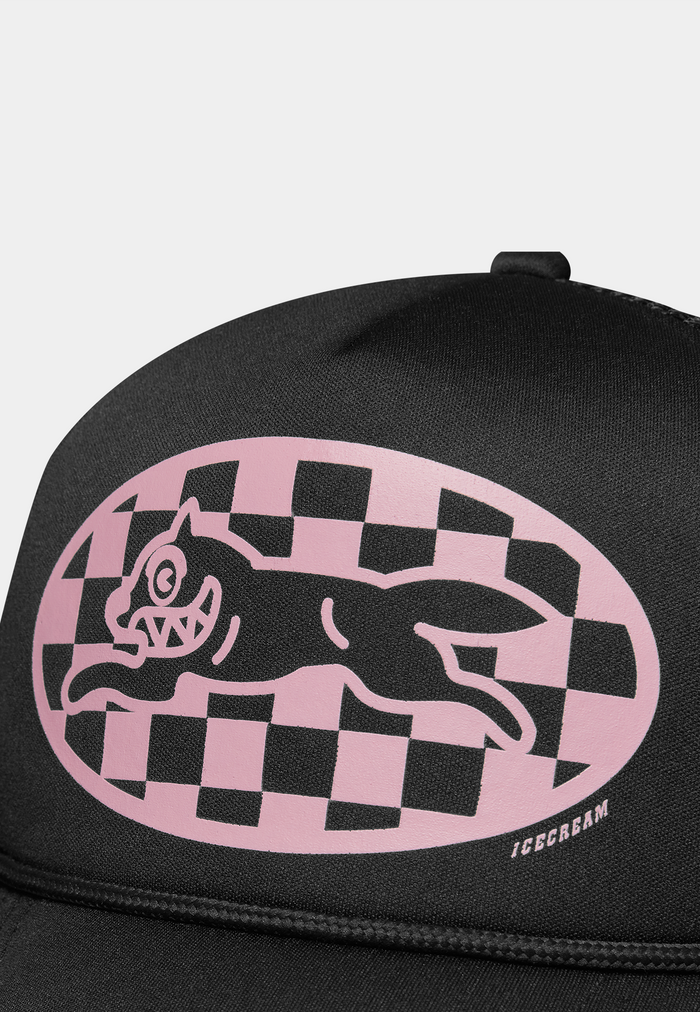 Bbc Checker Running Dog Trucker Cap Black