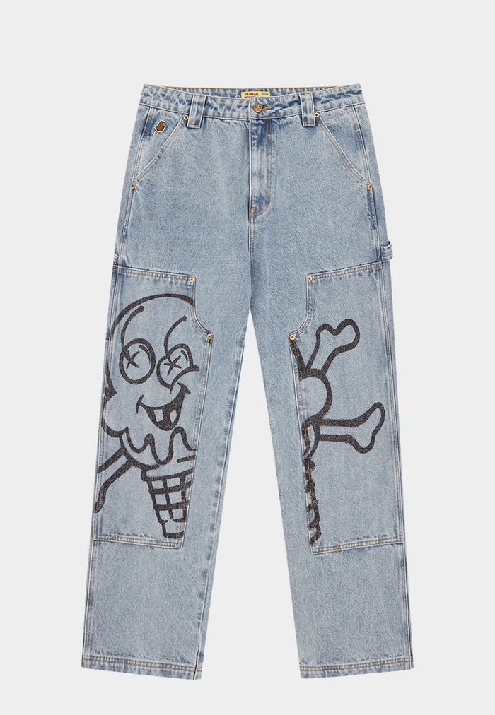 Bbc Cone & Bones Denim Carpenter Pants Light Wash Blue