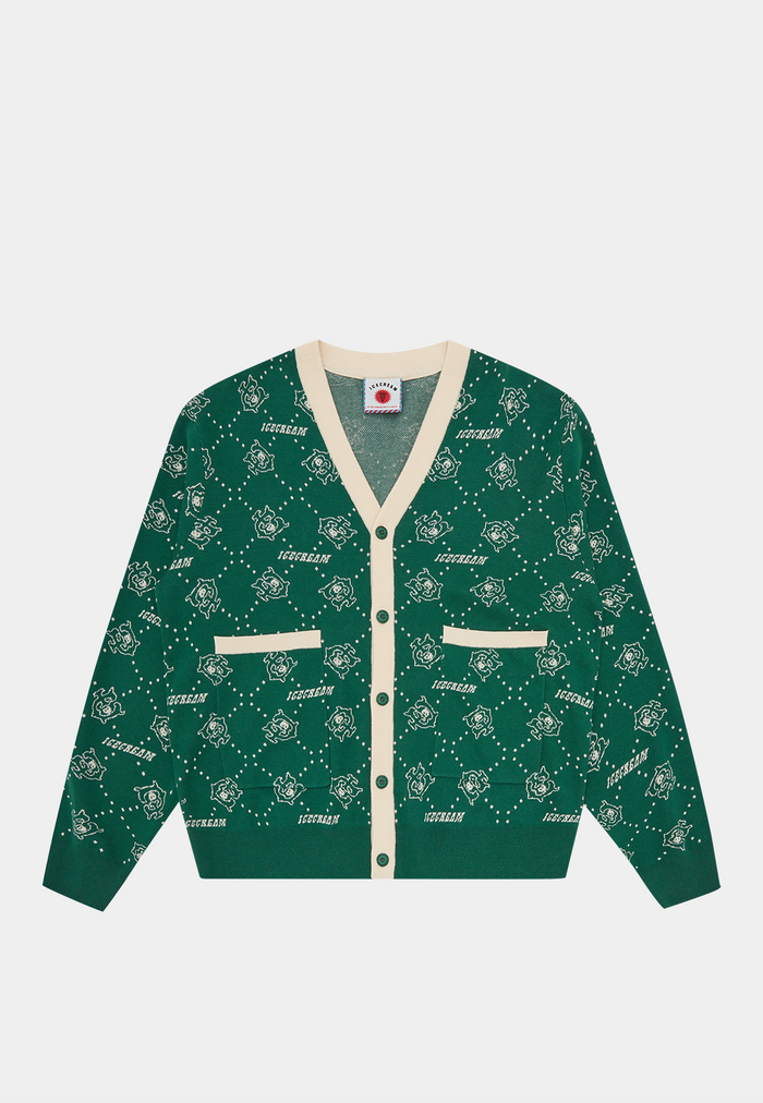 Bbc Monogram Knit Cardigan Green