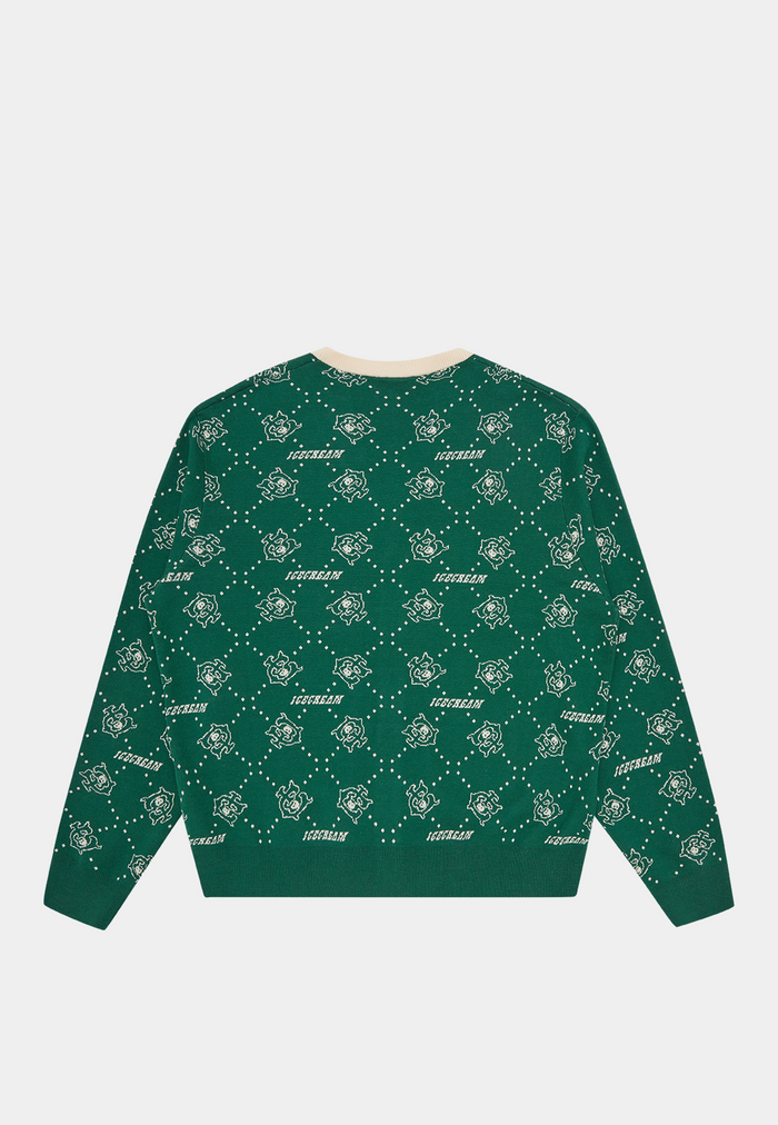 Bbc Monogram Knit Cardigan Green