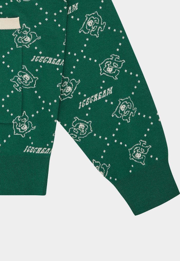 Bbc Monogram Knit Cardigan Green