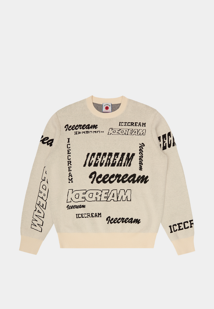Bbc Multi Logo Knitted Crewneck Off White