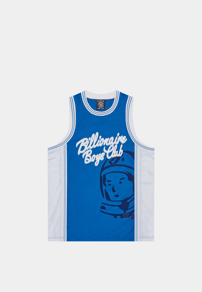 BBC Script Logo Astro Basketball Jersey Blue