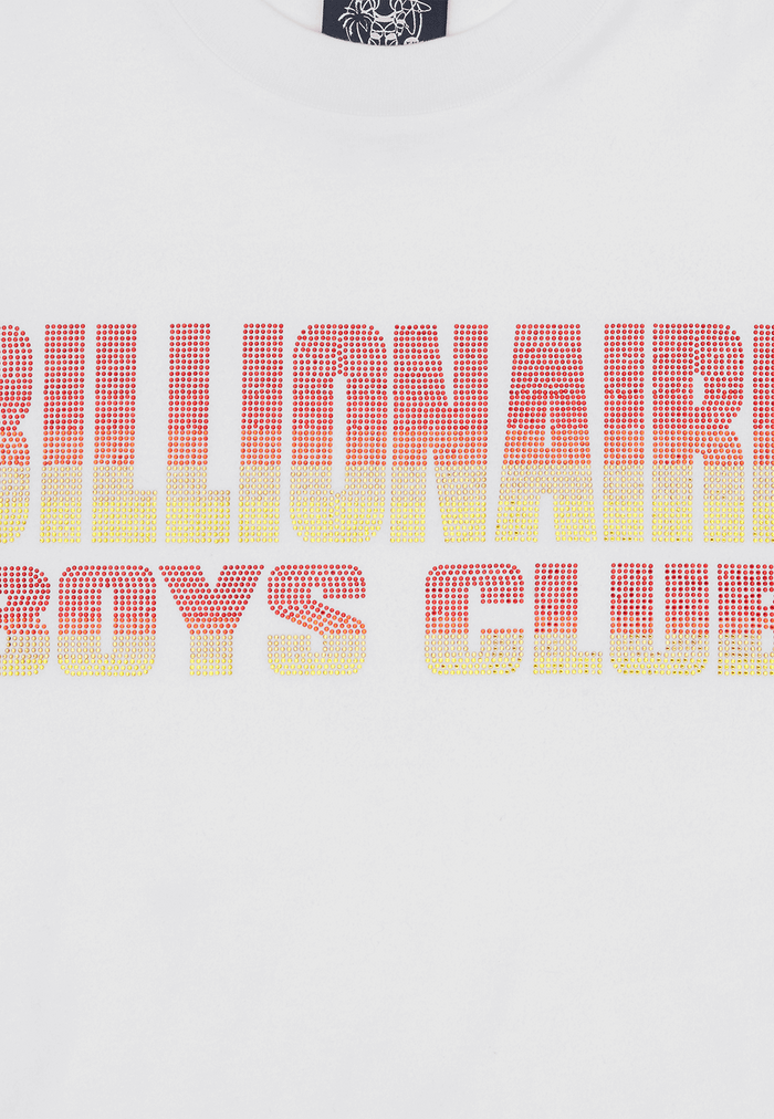 BBC Straight Logo Gradient Diamonte T-Shirt White