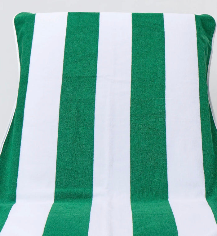 Weezie Beach Chair Cover Green Stripe