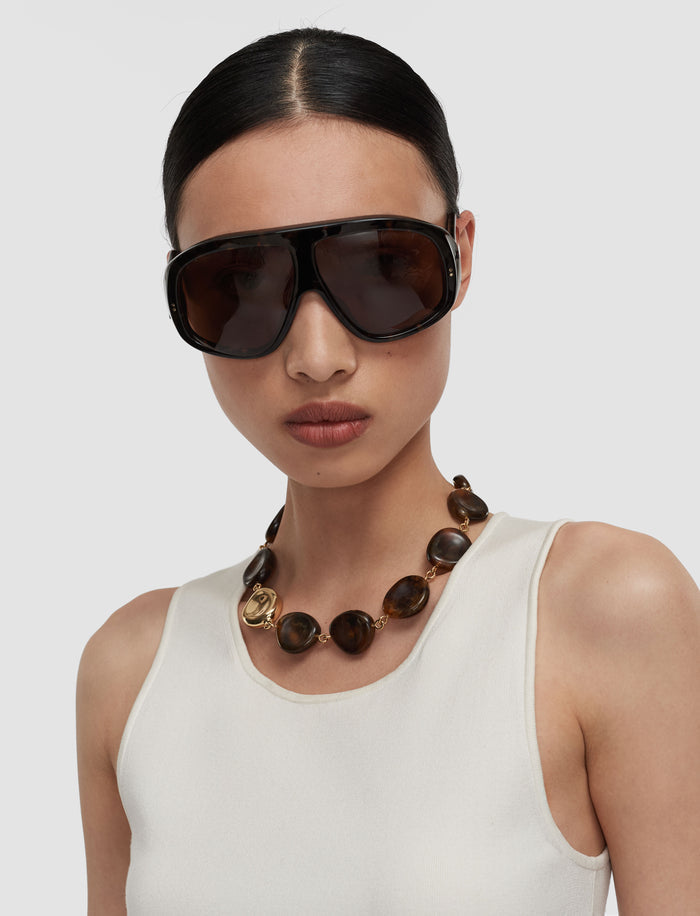 Brown Bean Resin Necklace - Joseph