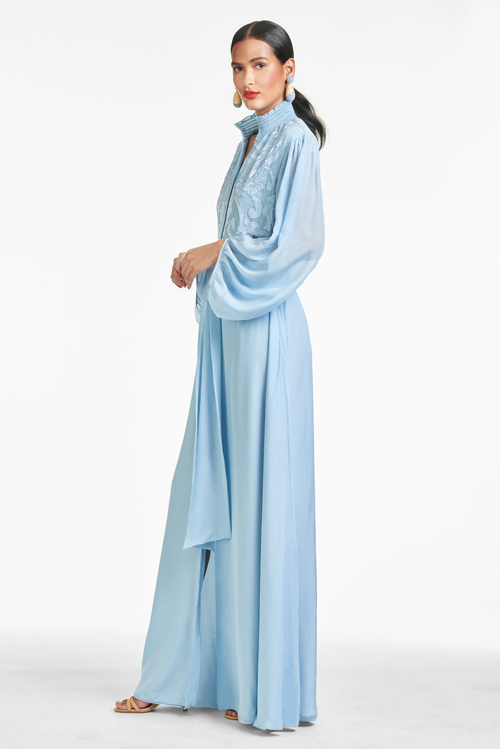 BEATRIX LIGHT BLUE SILK A-LINE GOWN