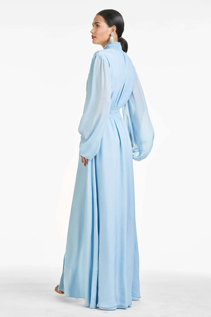 BEATRIX LIGHT BLUE SILK A-LINE GOWN