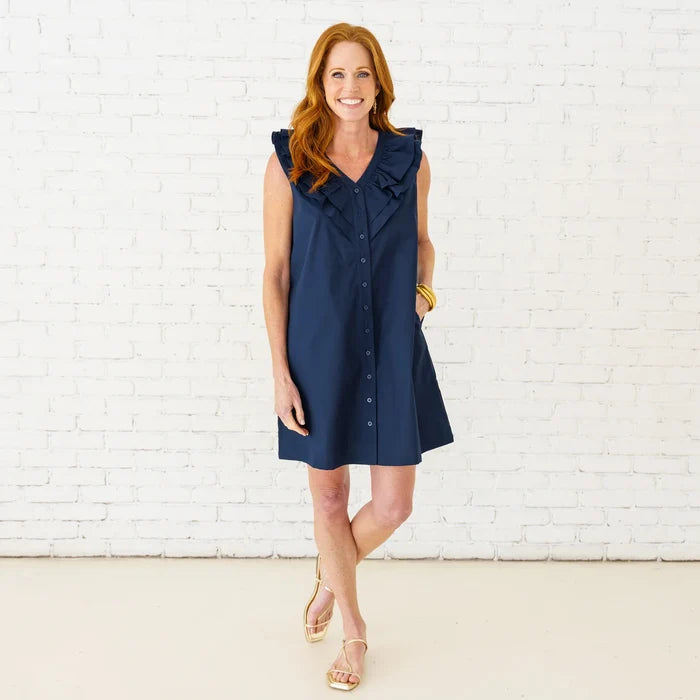 Caryn Lawn Belle Dress Navy