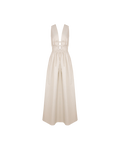 BENNY TIE DRESS WHITE NAVY STRIPE