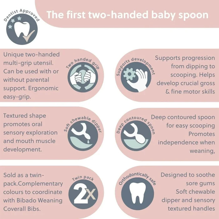 Bibado Dippit Baby Weaning Spoons 6+ months Pack of 2 - Fawn - ebebek - Black Friday