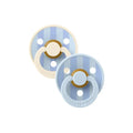 BIBS Block Latex Soothers 0 - 6 months Pack of 2 - Baby Blue & Dusty Blue - ebebek - Black Friday
